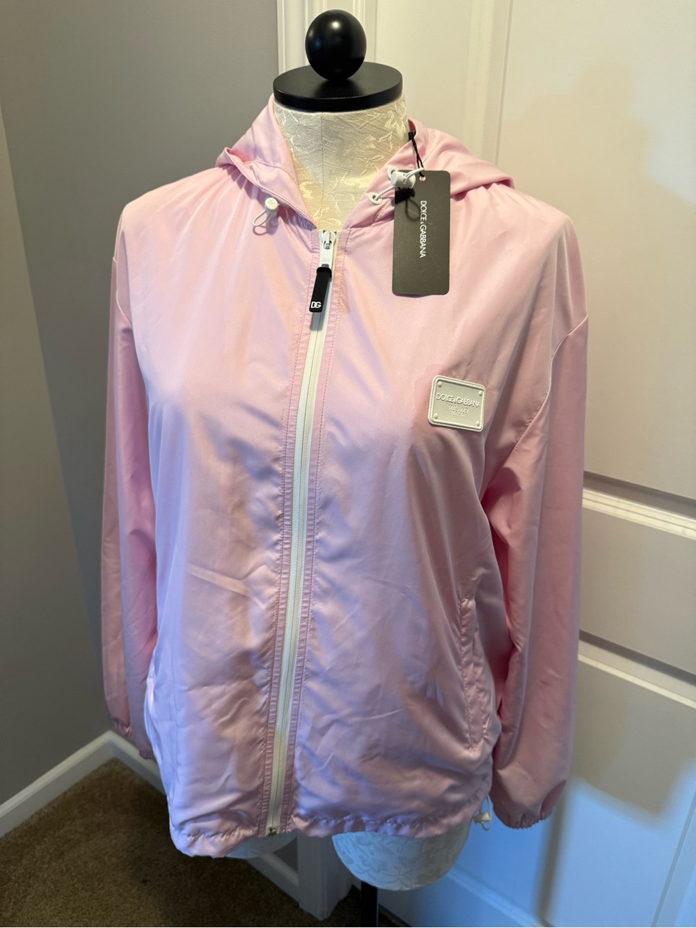 Dolce & Gabbana Pink Hooded Lightweight Jacket